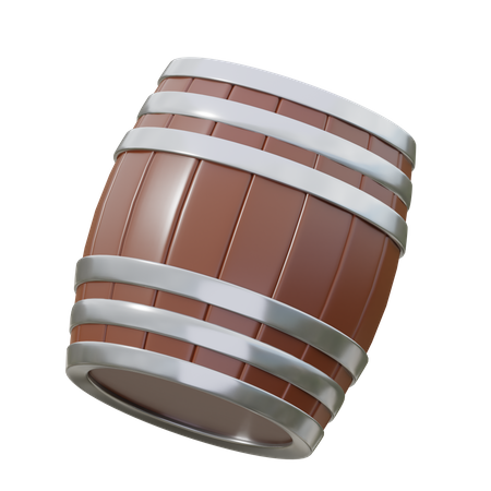 Wooden Barrel  3D Icon