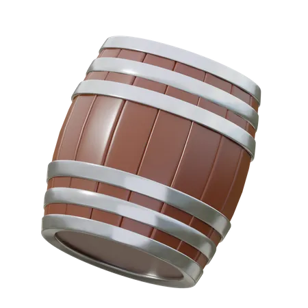 Wooden Barrel  3D Icon