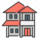 architecture, front, home, house, residence, story, two