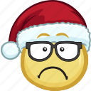 cartoon, christmas, emoji, hat, holiday, santa