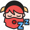 bored, dwarf, emoji, emoticon, face, sleep, sleeping