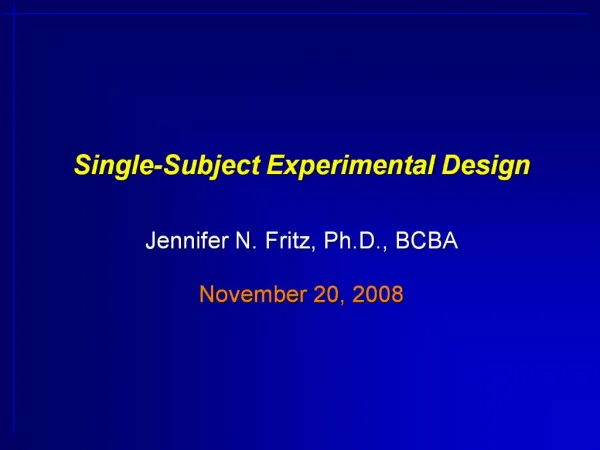 Single-Subject Experimental Design