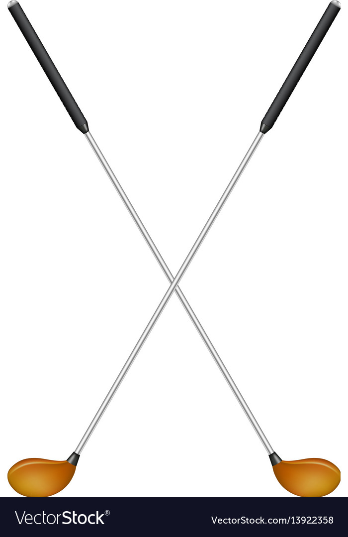 Crossed golf clubs in retro design Royalty Free Vector Image