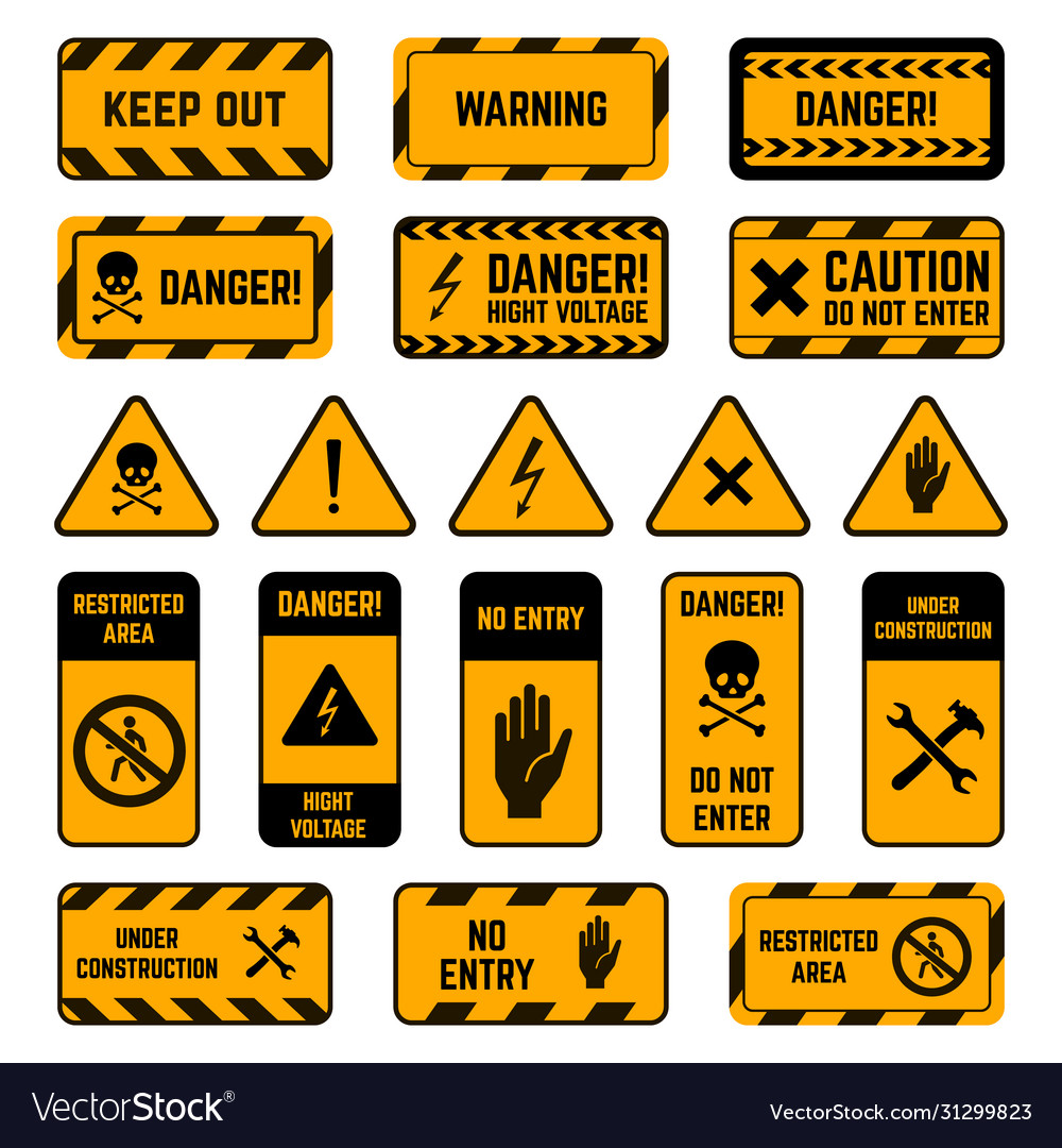 Warning Signs Vector Danger Warning Signs Vector Format Canstock | My ...