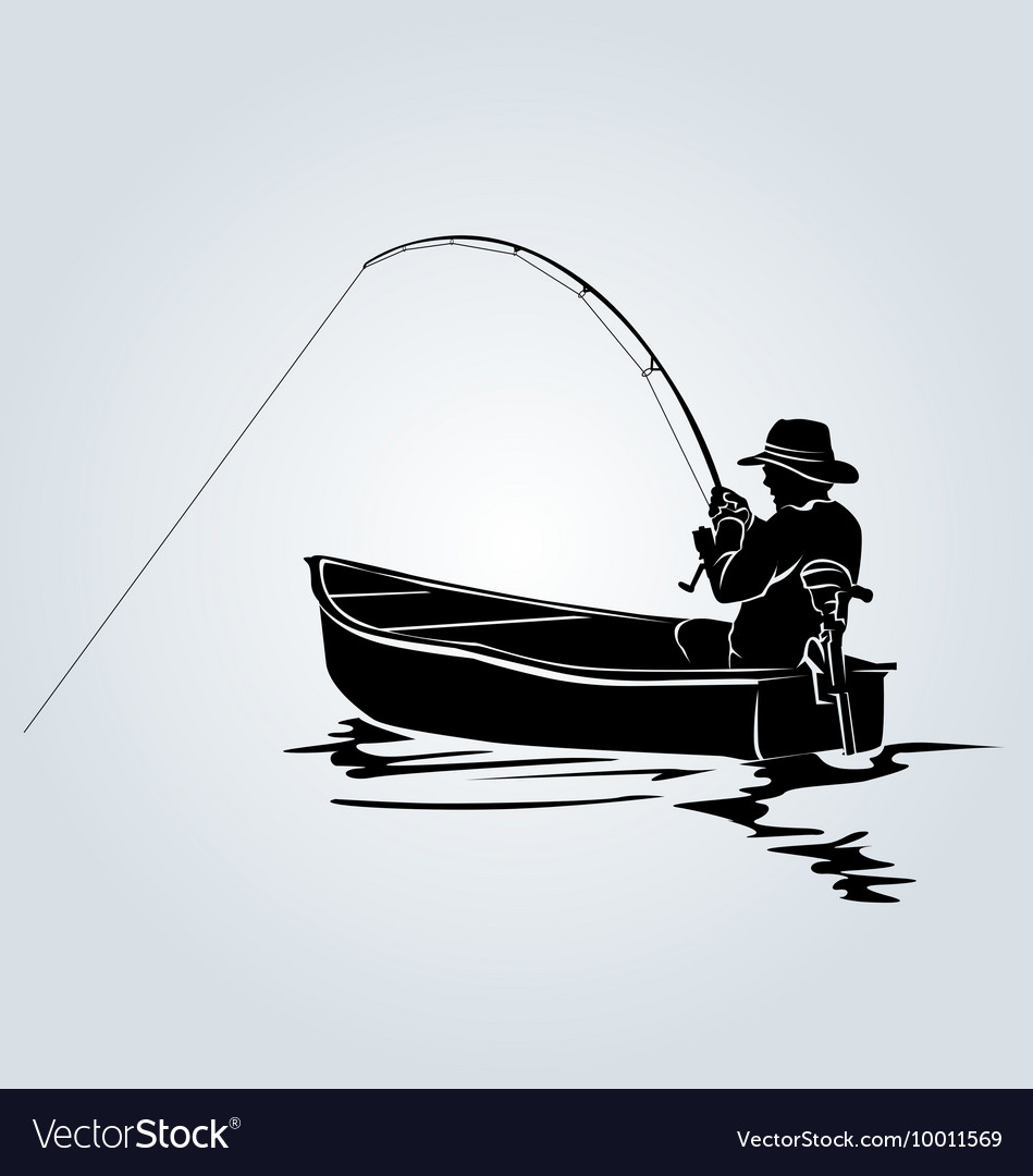 Man Boat Fishing SVG