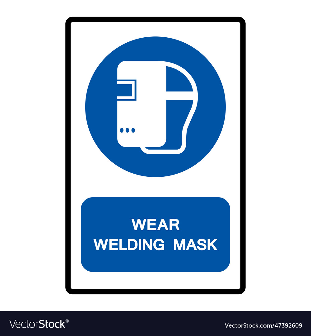 Wear welding mask symbol sign isolate on white Vector Image