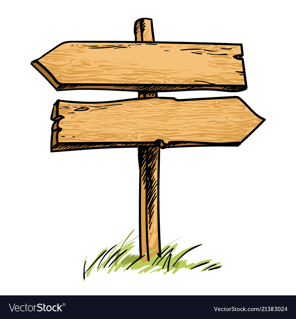 Wooden Directional Sign