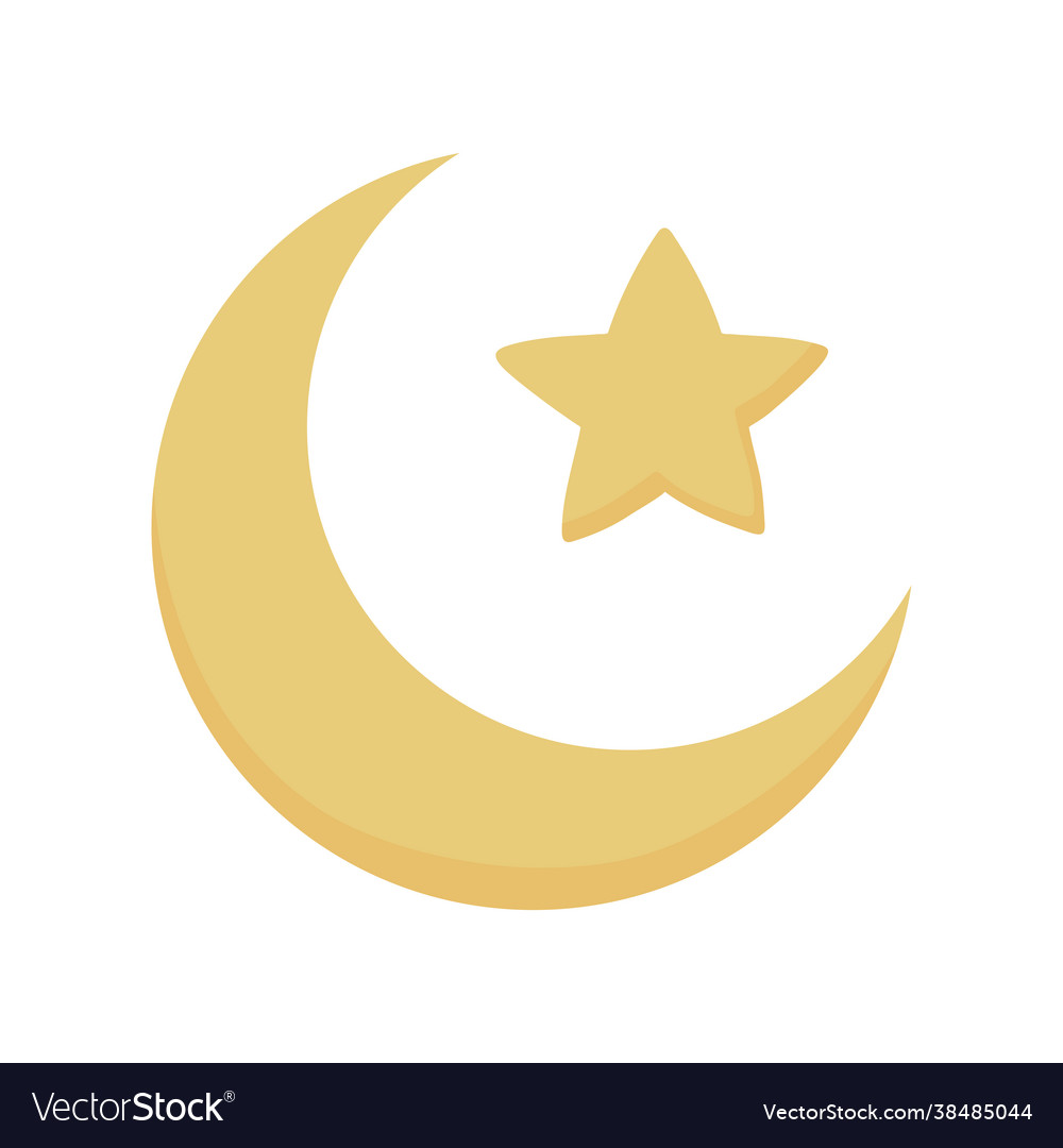 Gold moon and star Royalty Free Vector Image - VectorStock