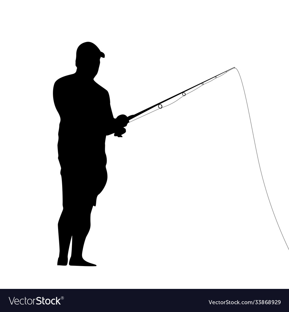 Fisherman silhouette Royalty Free Vector Image