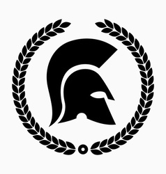 Silhouette of spartan helmet with scratches from Vector Image