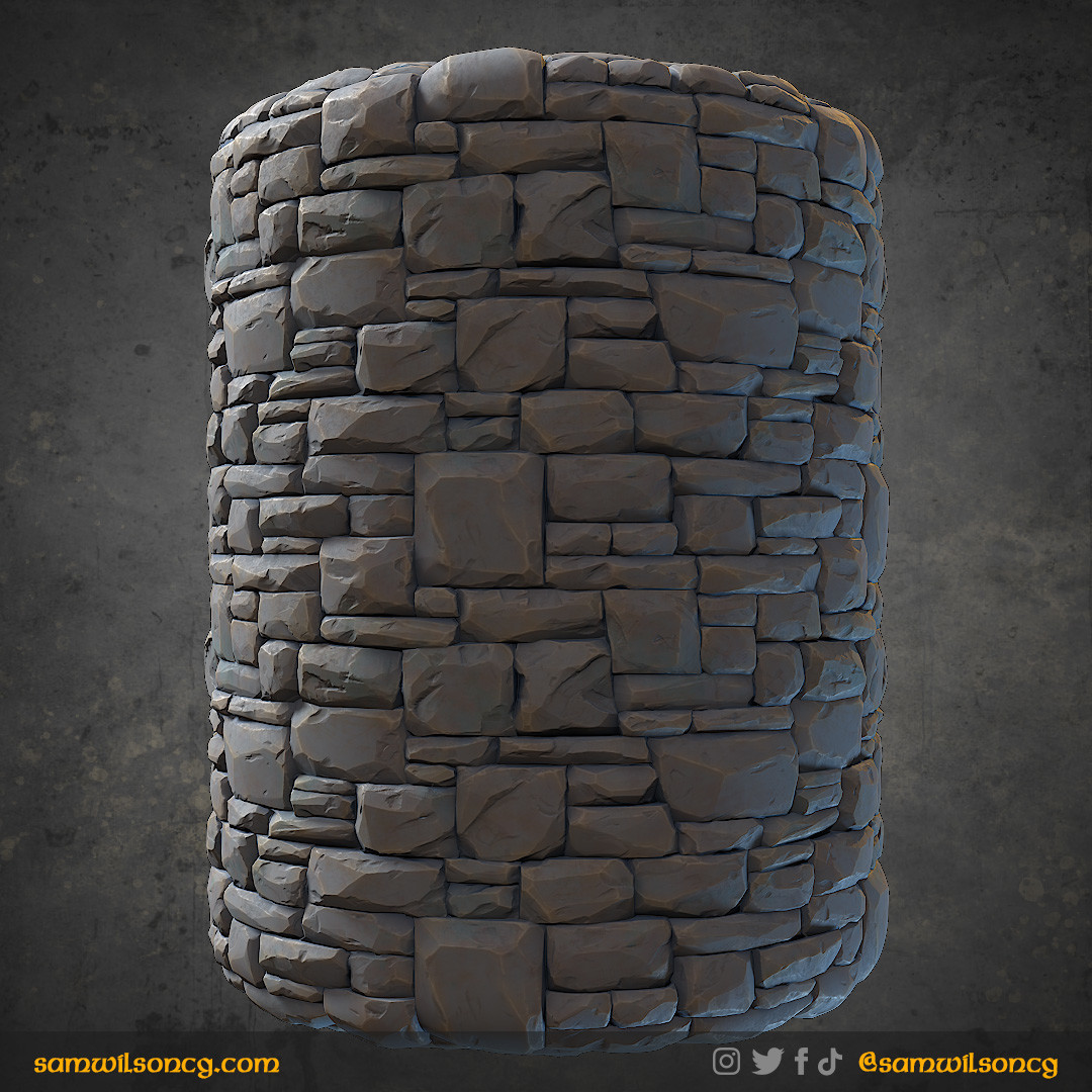 Sam Wilson - Stylized Stone Wall Floor - PBR Tile Material