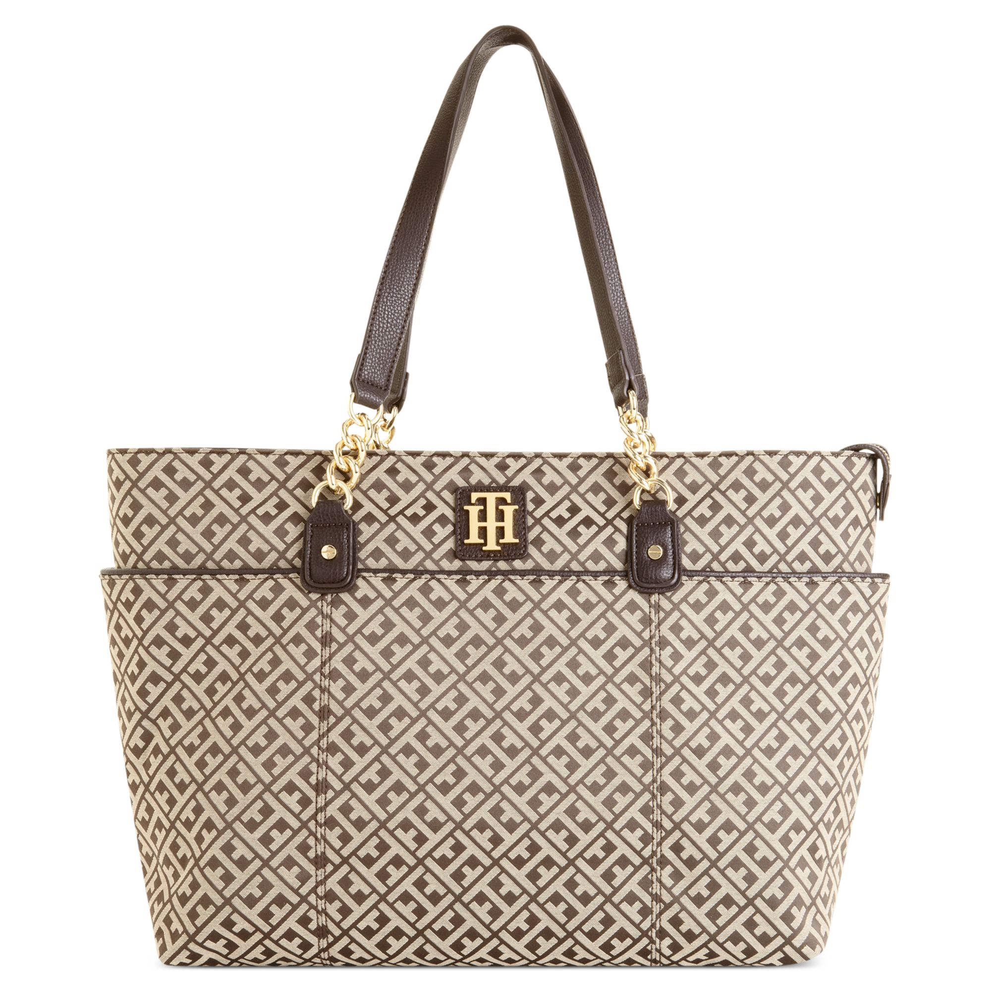 Lyst - Tommy Hilfiger Bombay Signature Jaquard Tote in Brown