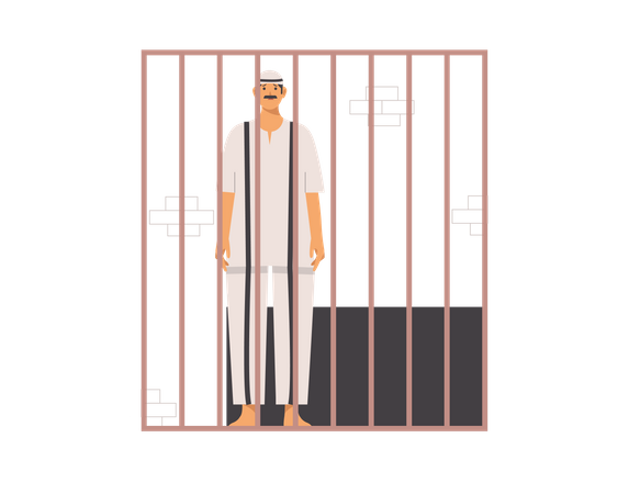 Free Criminal in jail  Illustration