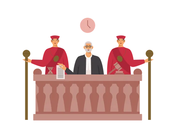 Free Judge passing the verdict  Illustration