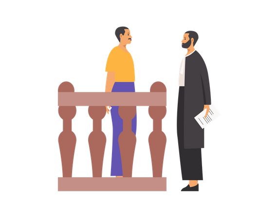 Free Lawyer asking questions to man  Illustration