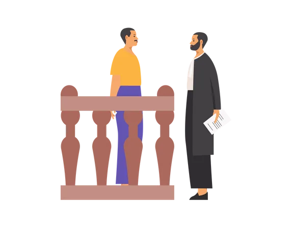 Free Lawyer asking questions to man  Illustration