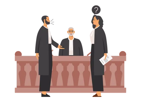 Free Lawyers arguing and asking for evidence  Illustration