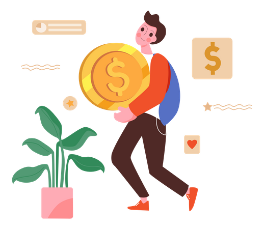 Free Money investment  Illustration