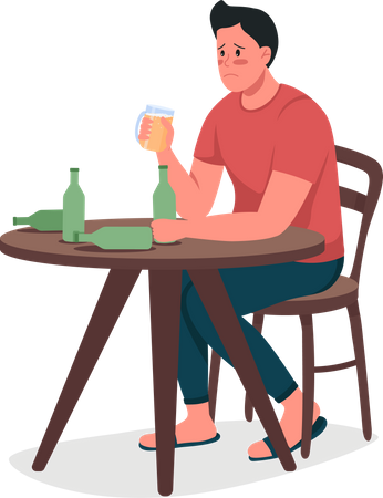 Alcoholic man  Illustration