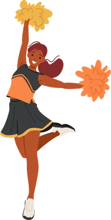 Black Cheerleader Girl  Illustration