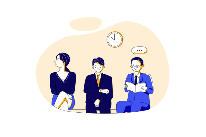 Business people waiting for job interview  Illustration