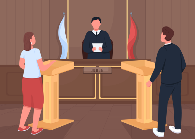 Courthouse procedure  Illustration