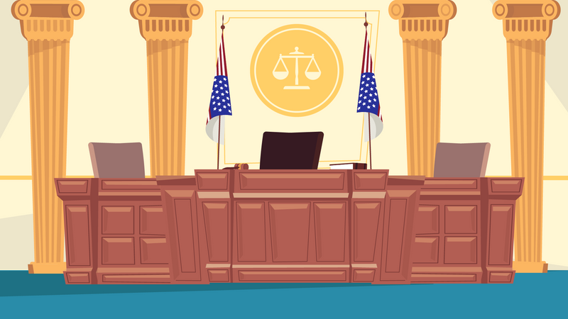 Courtroom interior  Illustration