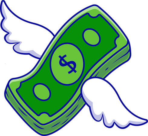 Flying Dollar  Illustration