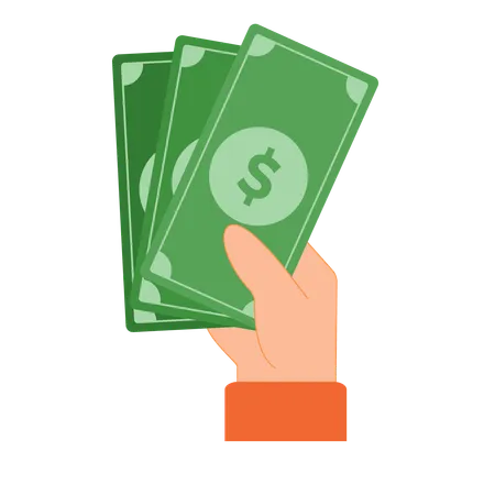 Hand with Money  Illustration