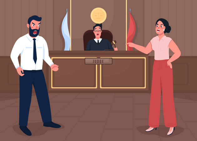 Law court session  Illustration