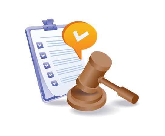 Legal decision in a case  Illustration