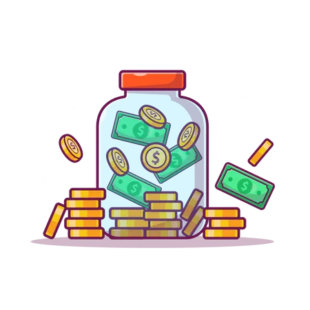 Money jar  Illustration