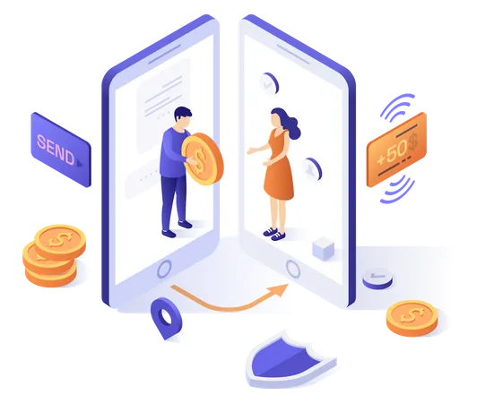 Money transfer service  Illustration