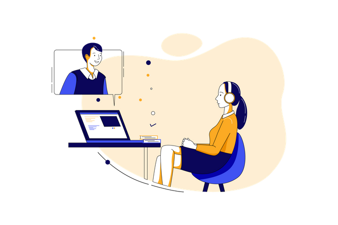 Online Interview  Illustration