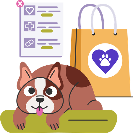 Puppy prescription medications for disease treatment  Illustration