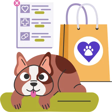 Puppy prescription medications for disease treatment  Illustration