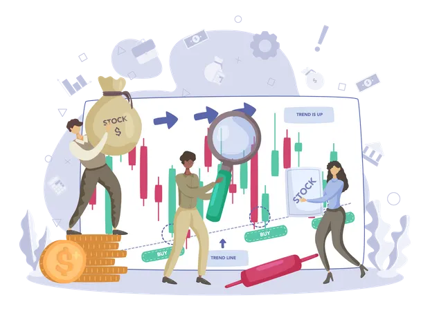 Stock market analysis  Illustration