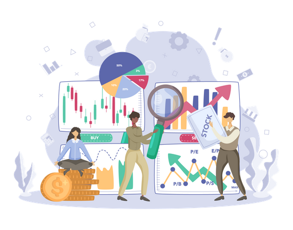 Stock market profit  Illustration