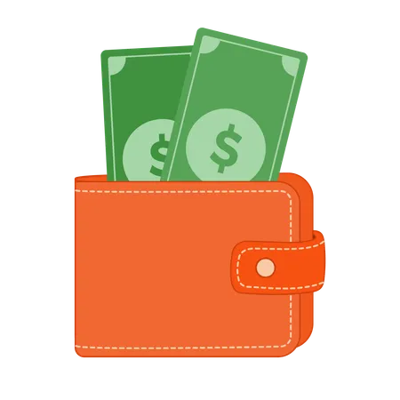 Wallet with money  Illustration