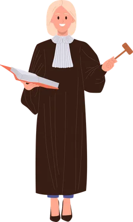 Young woman prosecutor showing law profession  Illustration