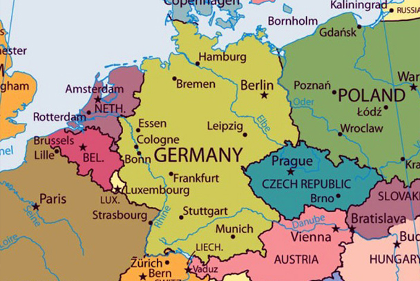 Central Europe Map With Countries - United States Map