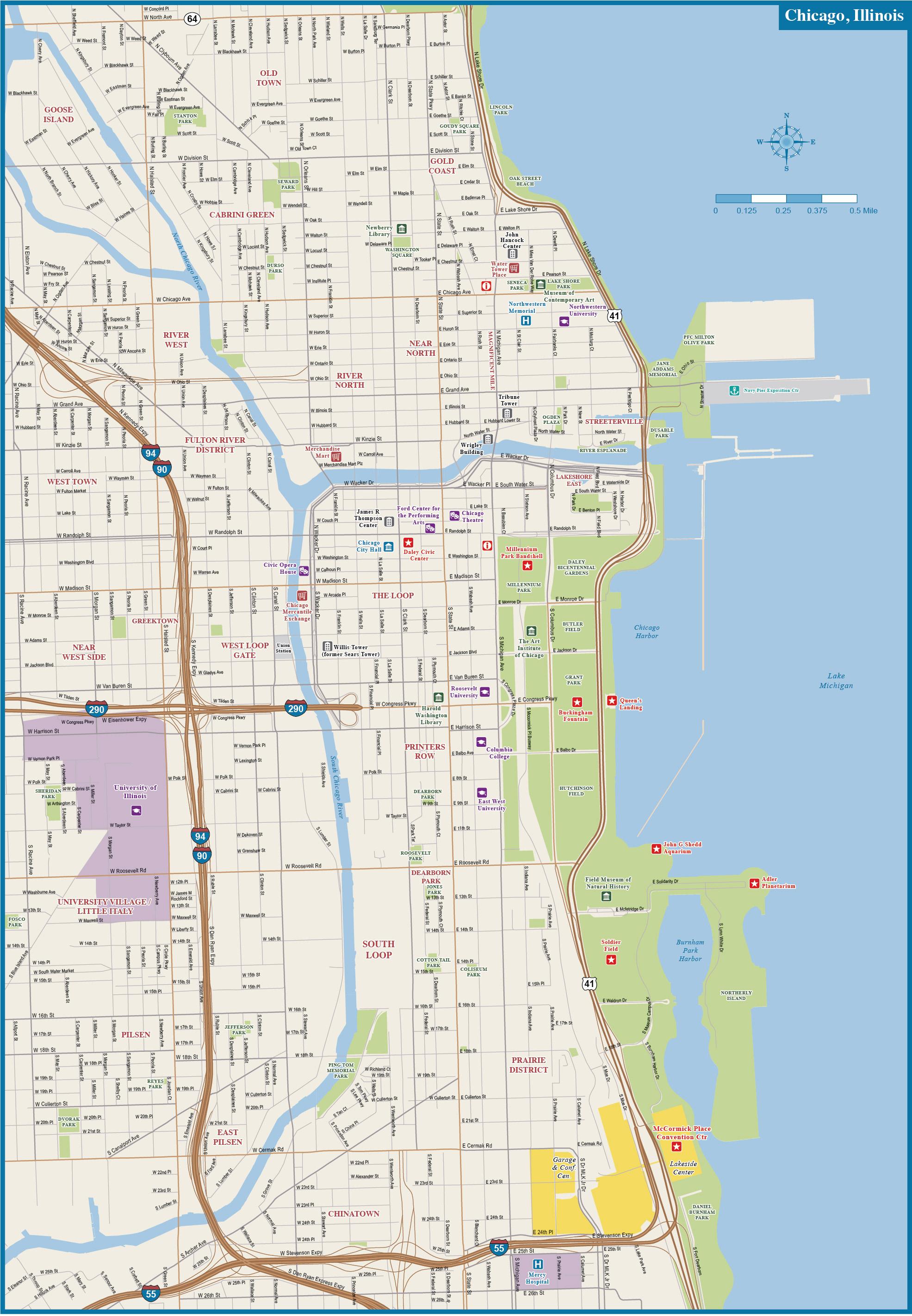 City Of Chicago Map - United States Map