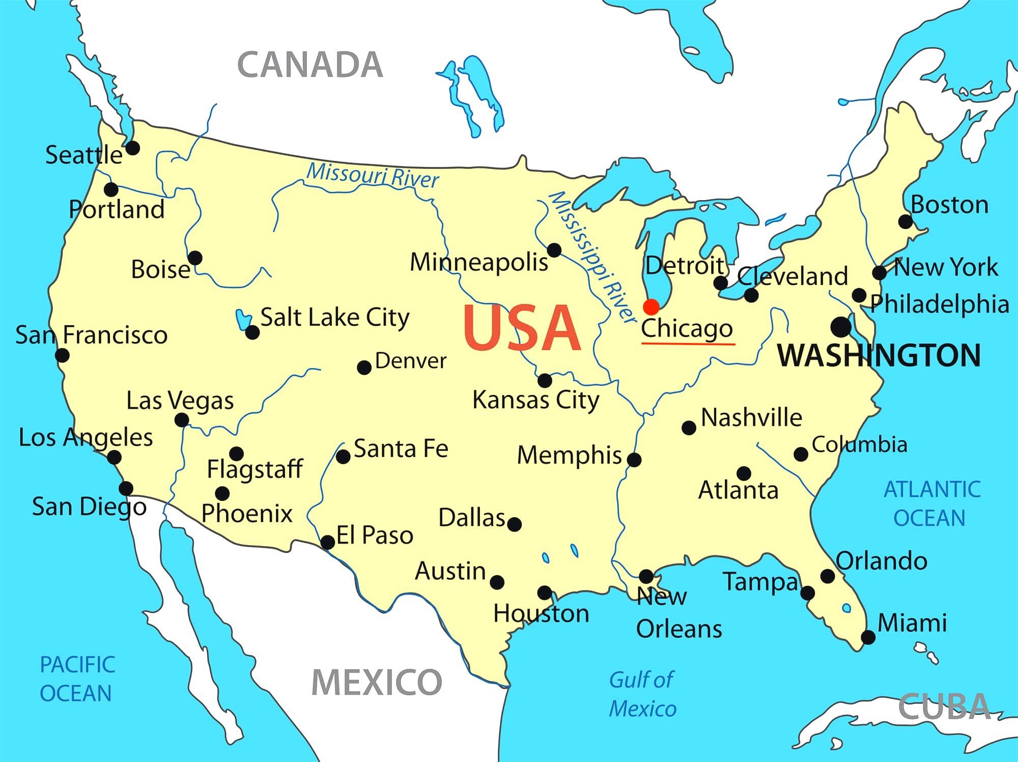 Chicago Usa Map States