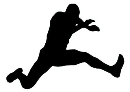 white silhouette of a runner - Clip Art Library