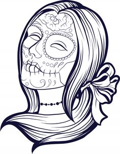 Half Skull Face Drawing