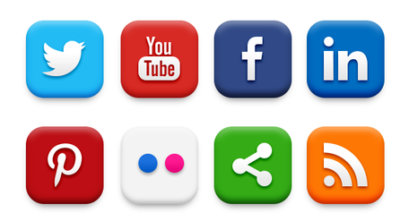 20 Popular Social Media Icons (PSD & PNG) Clipart Picture.