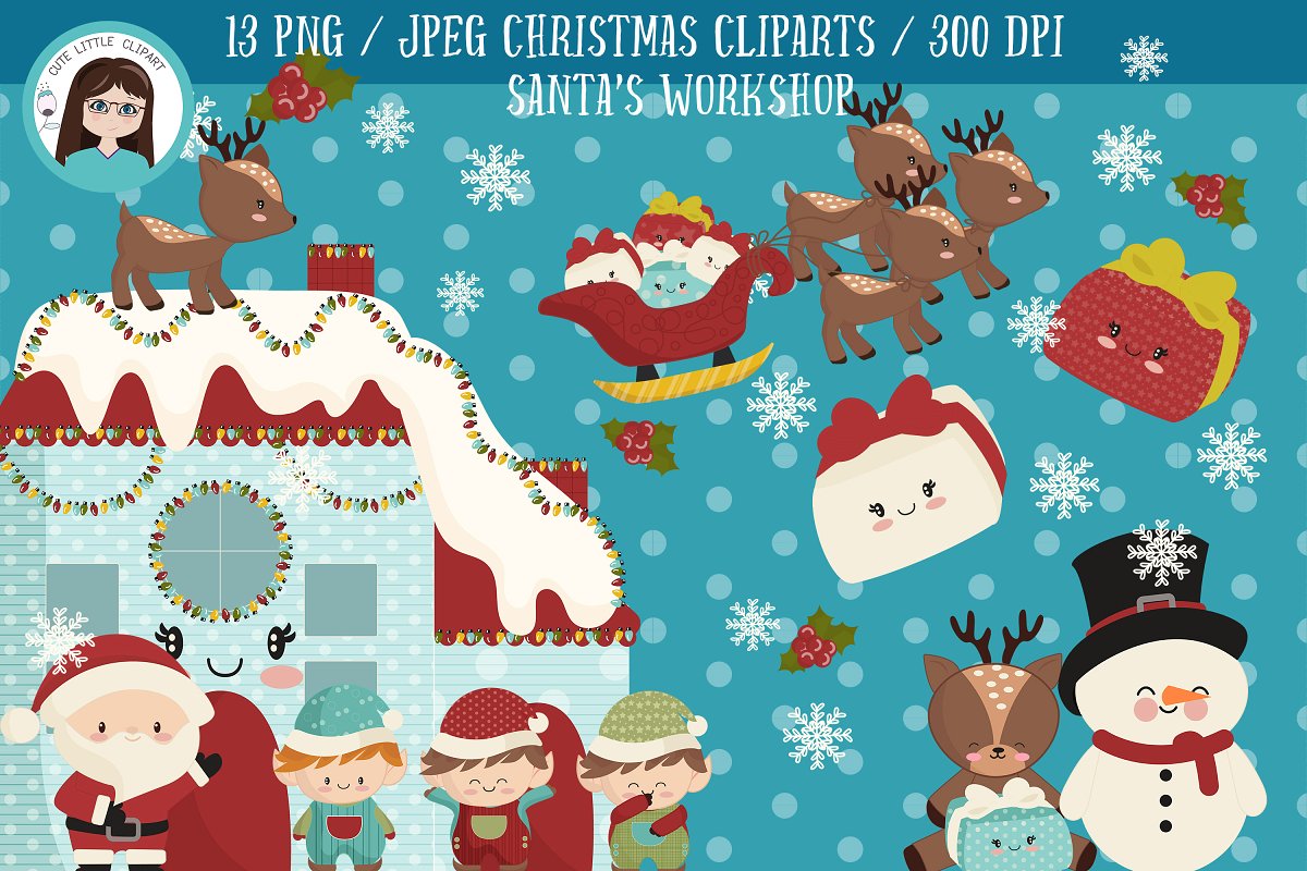 Santa\'s workshop clipart.