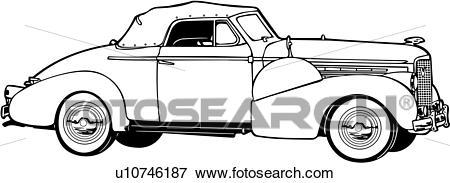 Clip Art of , 1920, 1930, 1938, 5067, automobile, car, classic.