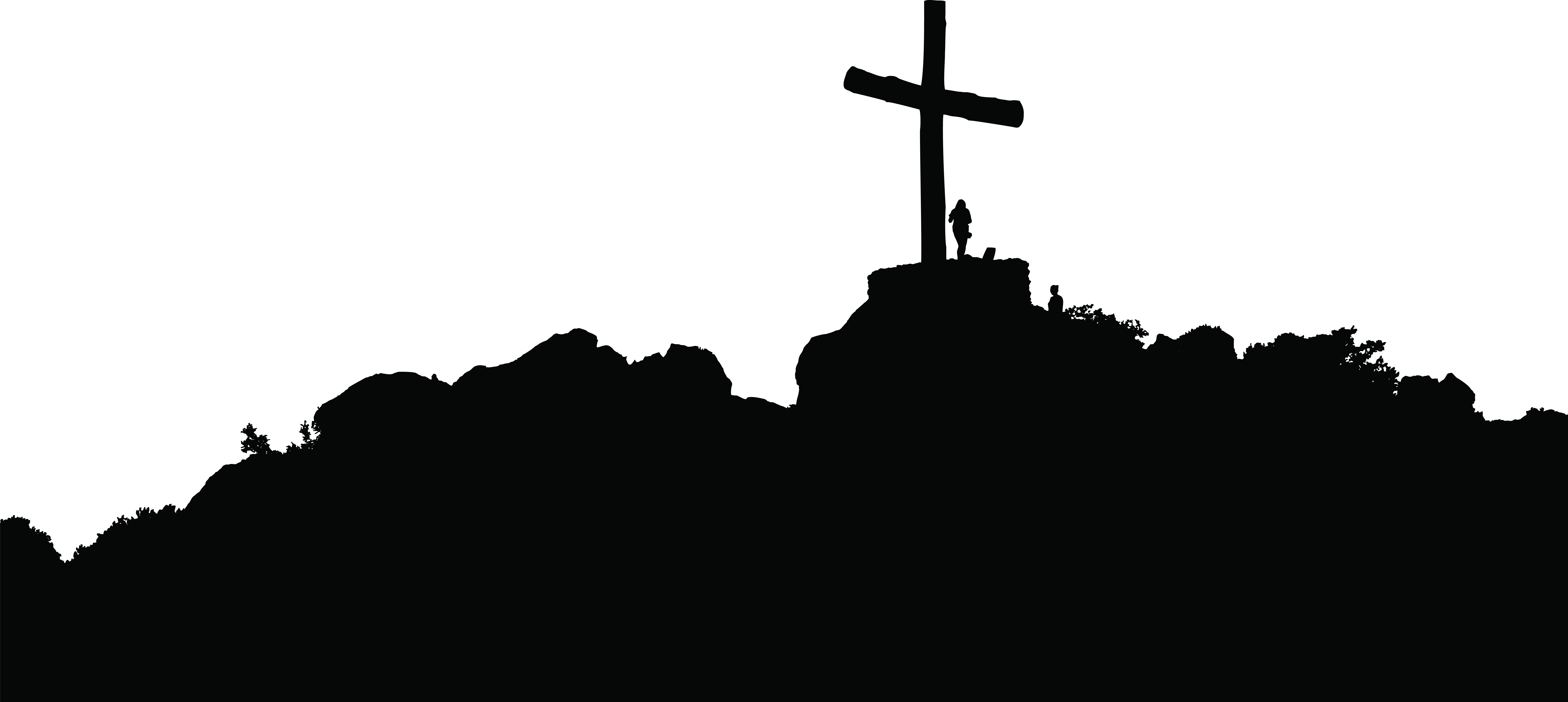 Silhouette Christian cross Clip art.