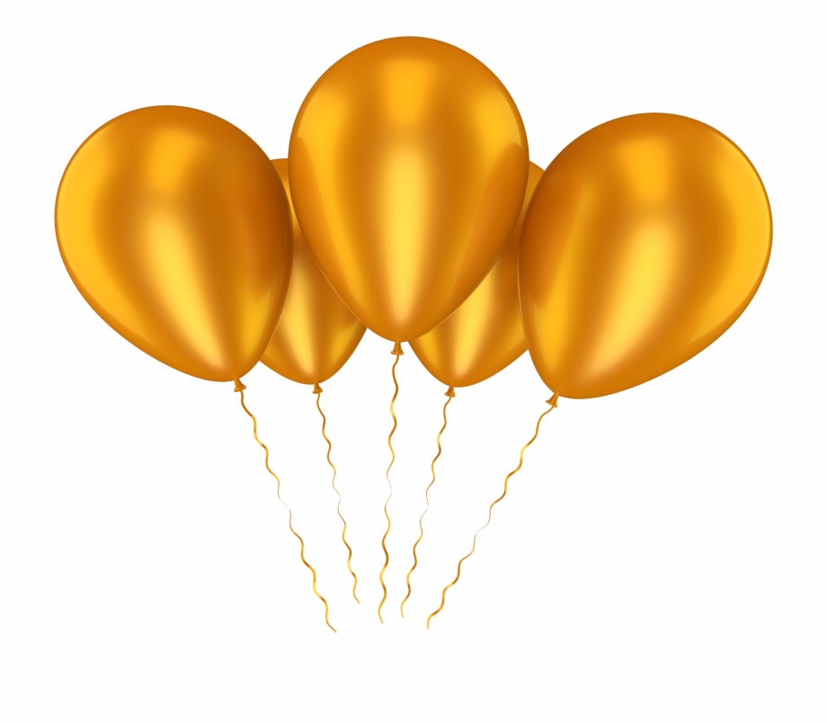 Gold Balloons Png Orange Balloons Transparent Background.